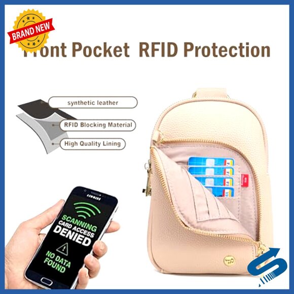 Sling Bag Anti Theft Crossbody Vegan Leather Travel Purse Chic Minimal - Picture 4 of 7